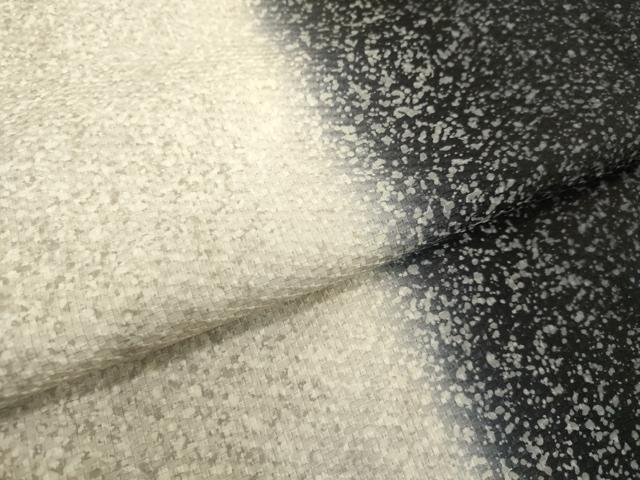 平和屋着物●訪問着　花織　霞文　暈し染め　黒地　正絹　逸品　DAAV1154tw