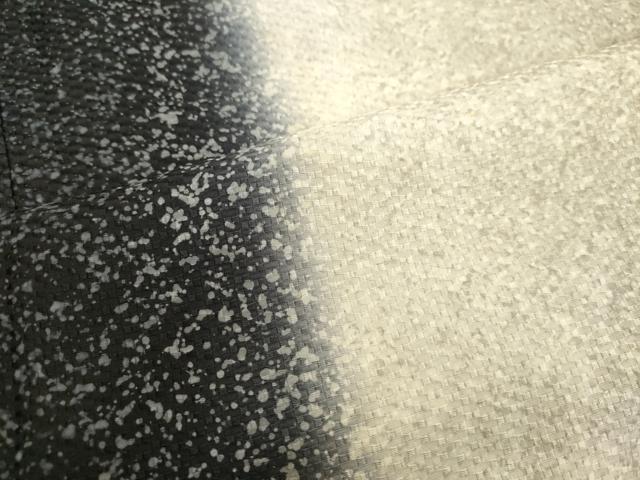 平和屋着物●訪問着　花織　霞文　暈し染め　黒地　正絹　逸品　DAAV1154tw