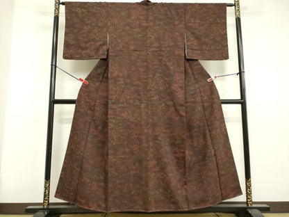 平和屋着物●上質な紬　風景文　正絹　逸品　DAAV1158tw