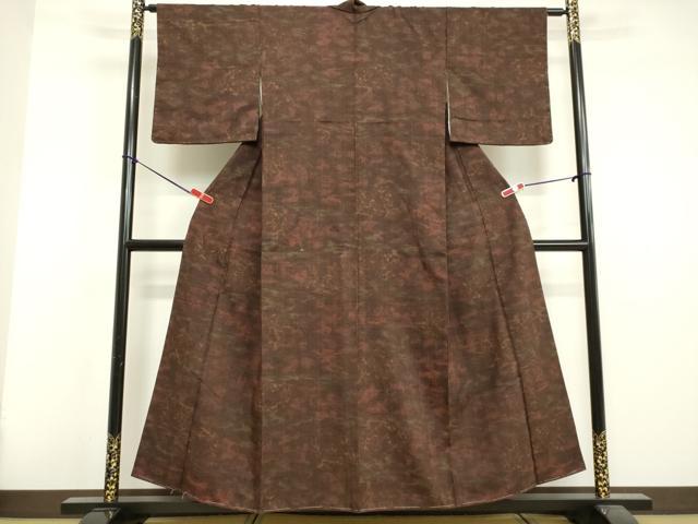 平和屋着物●上質な紬　風景文　正絹　逸品　DAAV1158tw