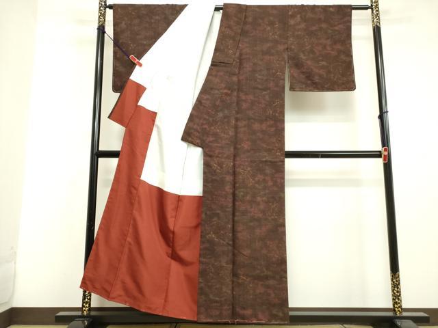 平和屋着物●上質な紬　風景文　正絹　逸品　DAAV1158tw