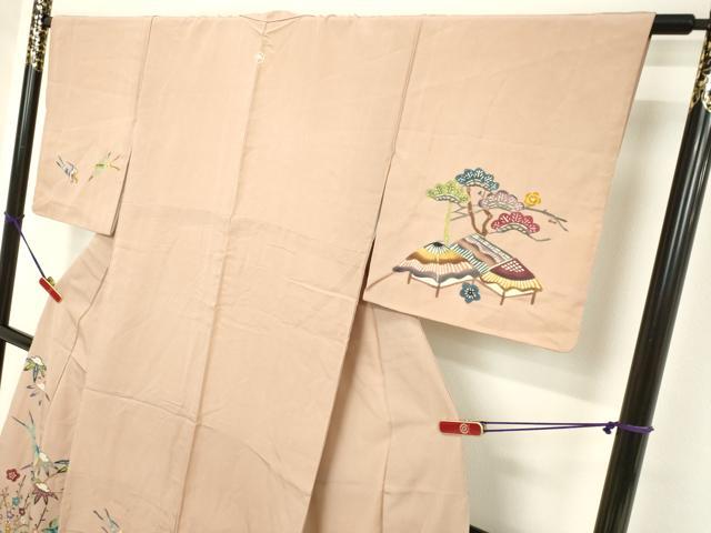 平和屋着物●訪問着　型染め　風景飛鳥文　松竹梅　正絹　逸品　DAAV1174tw