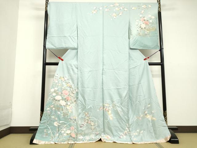 平和屋着物●訪問着 華琴葉 暈し染め 金彩 仮絵羽 正絹 逸品 未使用 DAAV1175tw