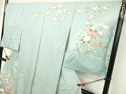 平和屋着物●訪問着 華琴葉 暈し染め 金彩 仮絵羽 正絹 逸品 未使用 DAAV1175tw