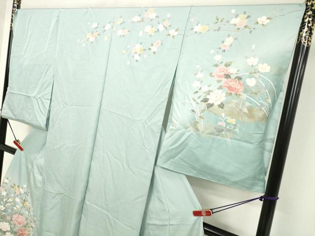 平和屋着物●訪問着 華琴葉 暈し染め 金彩 仮絵羽 正絹 逸品 未使用 DAAV1175tw