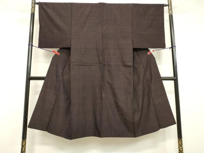 平和屋着物●男性 紬 黒鳶色 高島屋扱い 正絹 逸品 DAAV1199tw