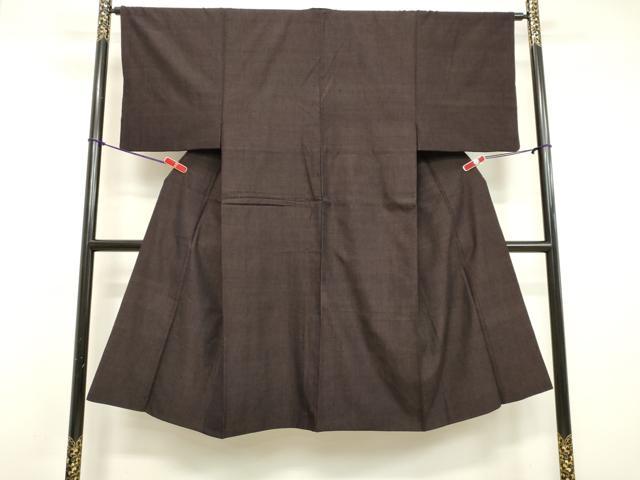 平和屋着物●男性 紬 黒鳶色 高島屋扱い 正絹 逸品 DAAV1199tw