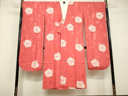 平和屋着物●振袖用長襦袢 無双仕立て 絞り 舞花文 正絹 逸品 未使用 DAAV1204tw