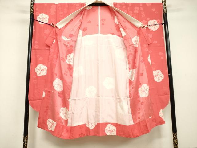 平和屋着物●振袖用長襦袢 無双仕立て 絞り 舞花文 正絹 逸品 未使用 DAAV1204tw
