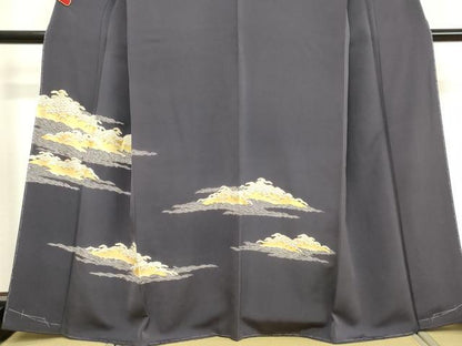 平和屋着物●訪問着 駒刺繍 立波松文 金彩 ゑり善扱い 正絹 逸品 未使用 DAAV1208tw