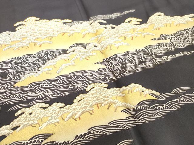 平和屋着物●訪問着 駒刺繍 立波松文 金彩 ゑり善扱い 正絹 逸品 未使用 DAAV1208tw