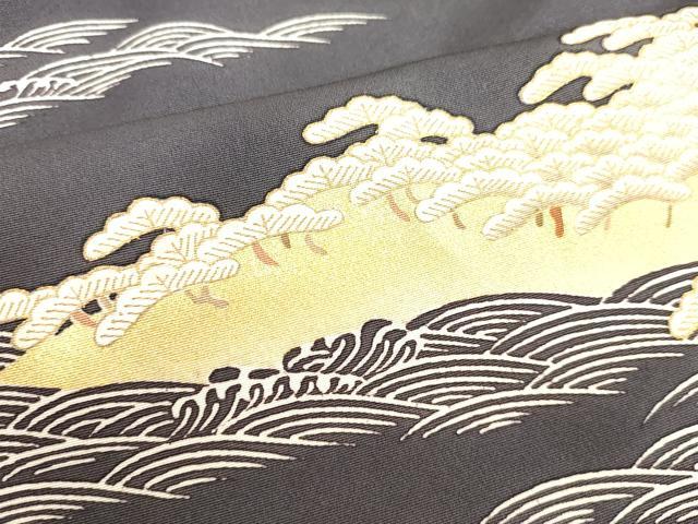 平和屋着物●訪問着 駒刺繍 立波松文 金彩 ゑり善扱い 正絹 逸品 未使用 DAAV1208tw