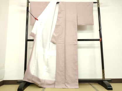 平和屋着物●結城紬 ローズダスト色 鈴乃屋扱い 正絹 逸品 DAAV1227tw