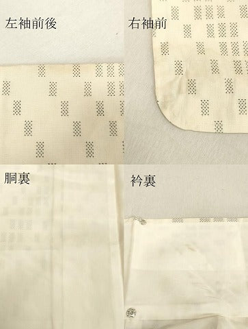 平和屋着物●本場大島紬　白大島　9マルキ　幾何学文様　正絹　逸品　DAAV1239tw