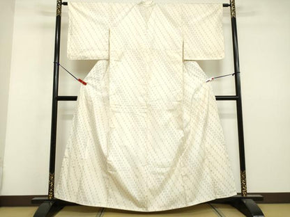 平和屋着物●本場大島紬　白大島　9マルキ　幾何学文様　正絹　逸品　DAAV1239tw