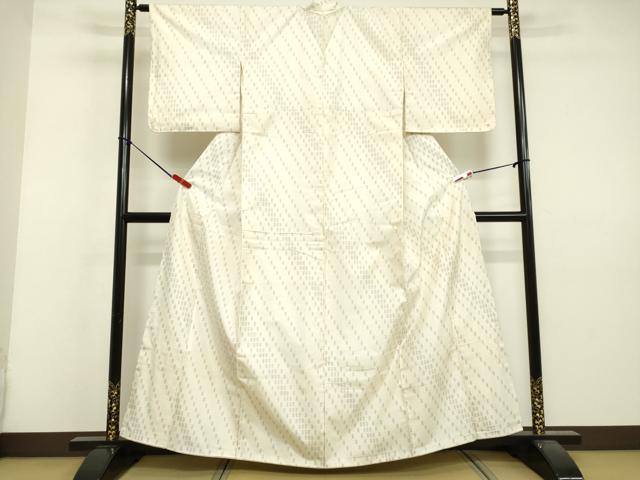 平和屋着物●本場大島紬　白大島　9マルキ　幾何学文様　正絹　逸品　DAAV1239tw