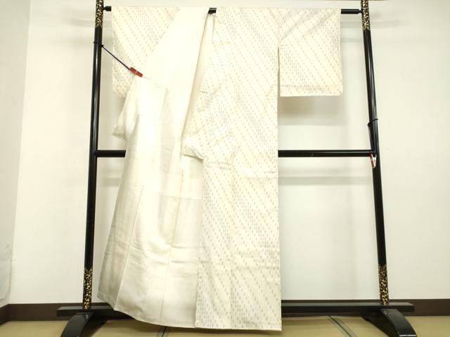 平和屋着物●本場大島紬　白大島　9マルキ　幾何学文様　正絹　逸品　DAAV1239tw