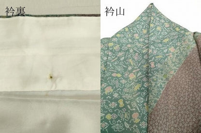 平和屋着物●訪問着　型染め　宝尽くし霞舞花文　ロング丈　正絹　逸品　DAAV1246tw