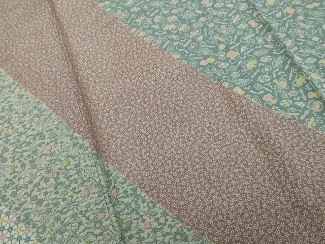 平和屋着物●訪問着　型染め　宝尽くし霞舞花文　ロング丈　正絹　逸品　DAAV1246tw