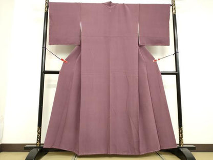 平和屋着物●上質な色無地 紫鳶色 正絹 逸品 未使用 DAAV1264tw