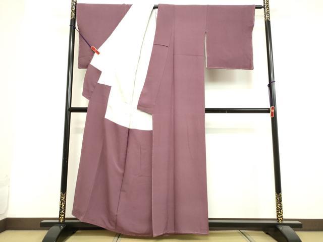 平和屋着物●上質な色無地 紫鳶色 正絹 逸品 未使用 DAAV1264tw