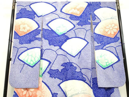 平和屋着物●豪華振袖　総絞り　地紙草花文　正絹　逸品　DAAV1266tw