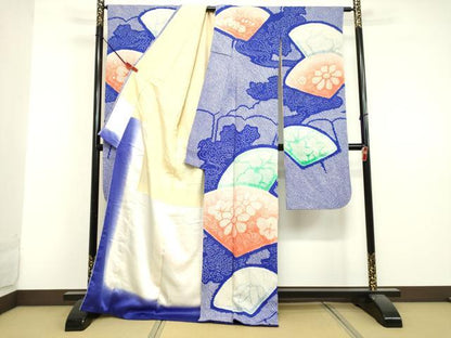 平和屋着物●豪華振袖　総絞り　地紙草花文　正絹　逸品　DAAV1266tw