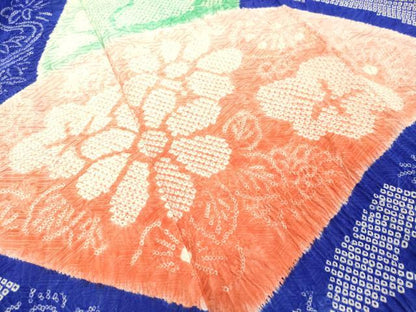 平和屋着物●豪華振袖　総絞り　地紙草花文　正絹　逸品　DAAV1266tw