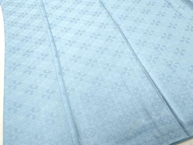 平和屋着物●上質な色無地　花菱地紋　ベイビーブルー色　正絹　逸品　DAAV1268tw