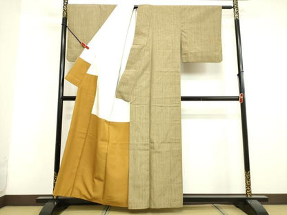 平和屋着物●上質な紬 間道 正絹 逸品 DAAV1282tw