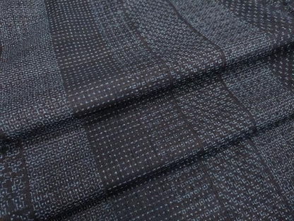 平和屋着物●本場結城紬　重要無形文化財　120亀甲　間道　正絹　逸品　DAAV1286tw
