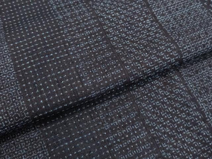 平和屋着物●本場結城紬　重要無形文化財　120亀甲　間道　正絹　逸品　DAAV1286tw