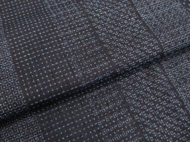 平和屋着物●本場結城紬　重要無形文化財　120亀甲　間道　正絹　逸品　DAAV1286tw