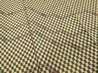 平和屋着物●訪問着 お召地 名物裂 織百趣 変わり市松文様 反端付き 正絹 逸品 DAAV1293tw