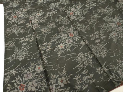 平和屋着物●本場大島紬　草花文　正絹　逸品　DAAV1300tw