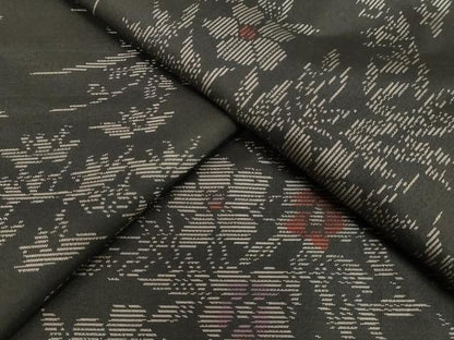 平和屋着物●本場大島紬　草花文　正絹　逸品　DAAV1300tw