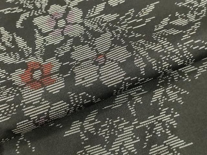 平和屋着物●本場大島紬　草花文　正絹　逸品　DAAV1300tw