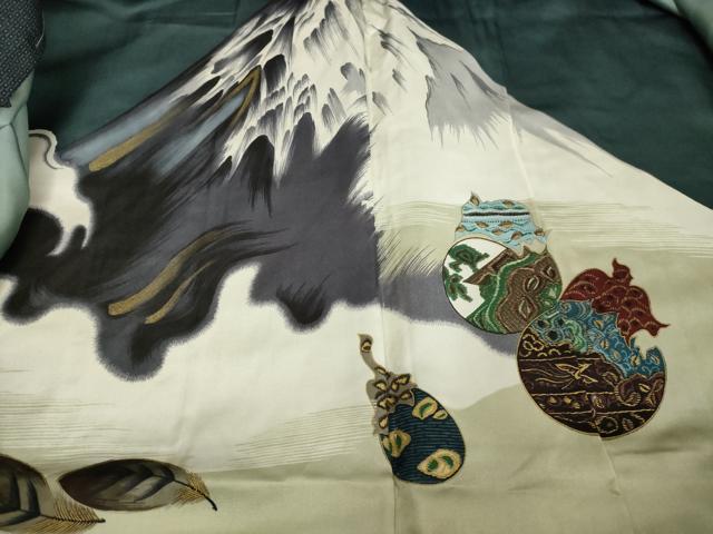 平和屋着物●男性　本場大島紬　アンサンブル　100亀甲　総詰め　正絹　逸品　DAAV1301tw