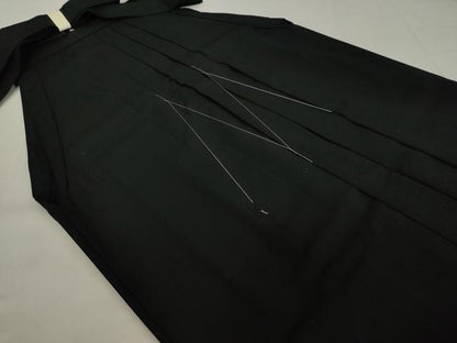 平和屋着物●男性　馬乗り袴　黒色　黒地　ウール　未使用　DAAV1307tw