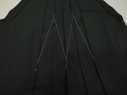 平和屋着物●男性　馬乗り袴　黒色　黒地　ウール　未使用　DAAV1307tw
