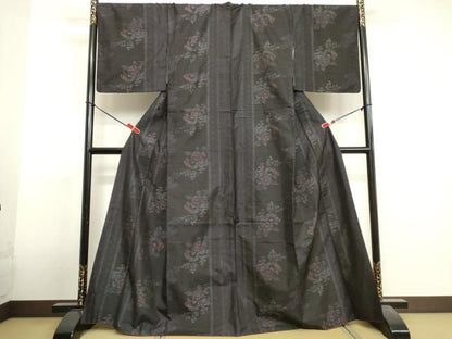平和屋着物●本場大島紬　アンサンブル　草花文　正絹　逸品　DAAV1308tw