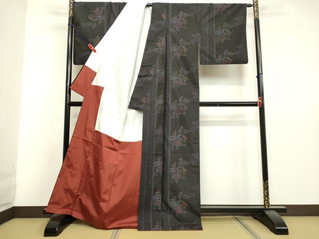 平和屋着物●本場大島紬　アンサンブル　草花文　正絹　逸品　DAAV1308tw