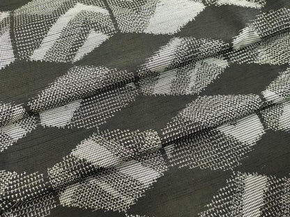 平和屋着物●上質な紬 幾何学文様 ロング丈 正絹 逸品 未使用 DAAV1322tw