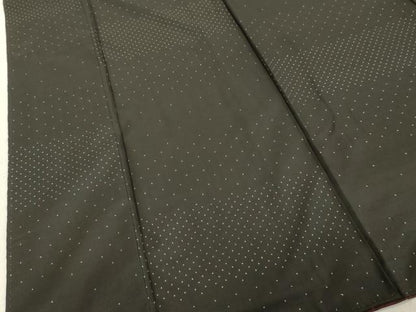 平和屋着物●上質な紬 絣文様 黒地 正絹 逸品 DAAV1330tw