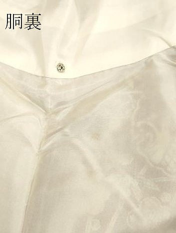 平和屋着物●上質な小紋　型染め　雪輪花鳥文　鬼しぼ縮緬　正絹　逸品　未使用　DAAV1333tw
