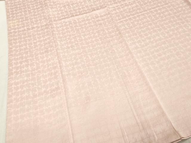 平和屋着物●上質な色無地 市松地紋 薄桜色 正絹 逸品 DAAV1335tw