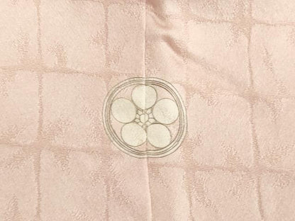 平和屋着物●上質な色無地 市松地紋 薄桜色 正絹 逸品 DAAV1335tw