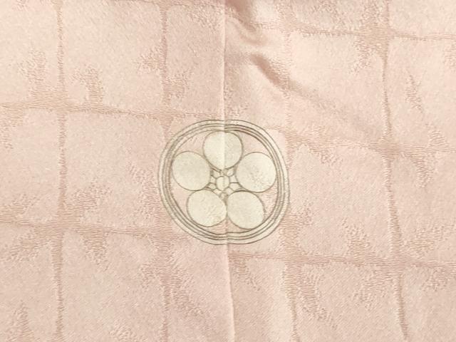 平和屋着物●上質な色無地 市松地紋 薄桜色 正絹 逸品 DAAV1335tw