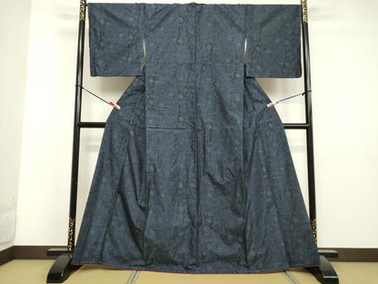 平和屋着物●本場大島紬　9マルキ　総絣　洋花間道　正絹　逸品　未使用　DAAV1340tw