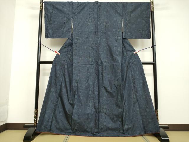 平和屋着物●本場大島紬　9マルキ　総絣　洋花間道　正絹　逸品　未使用　DAAV1340tw